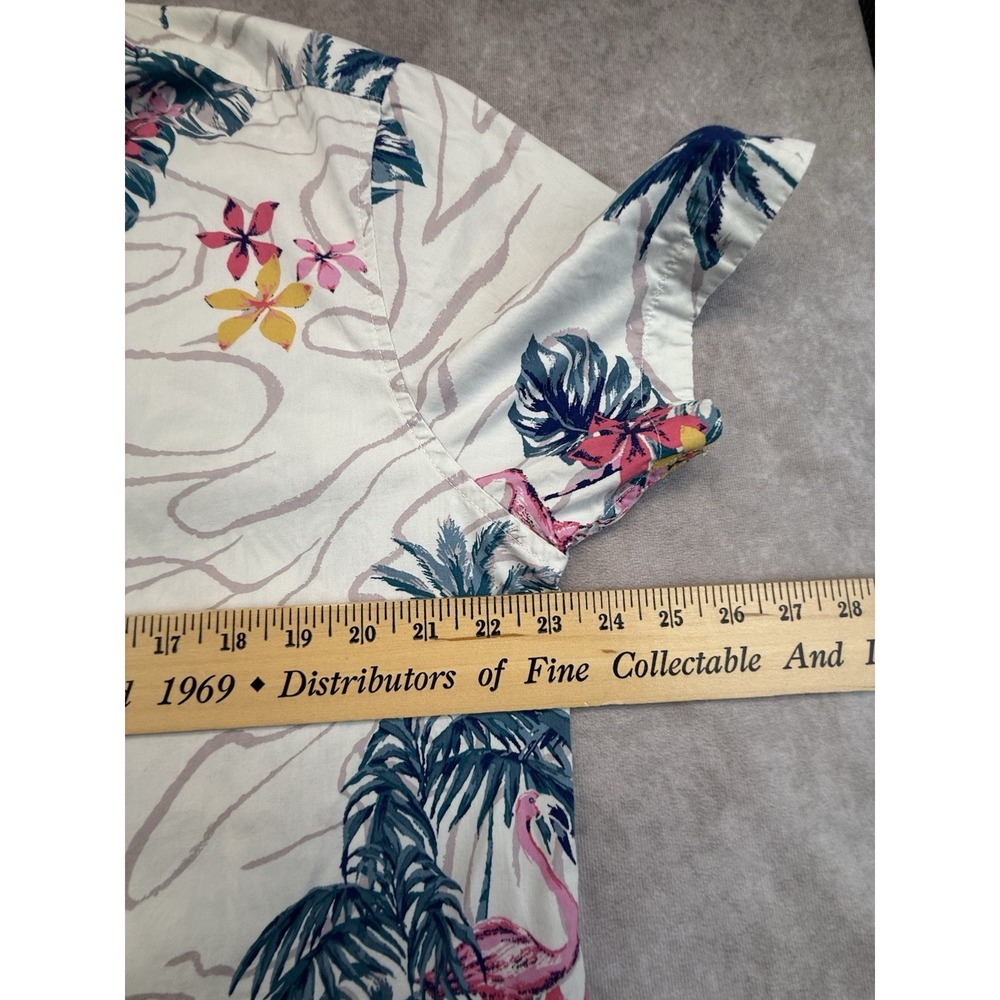 Denim & Flower Men's XL Shirt Slim Fit Flamingo Tropical Hawaiian Button Up - Picture 9 of 10